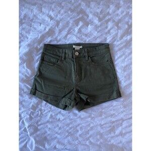 Olive Green High-Waisted Stetchy Shorts